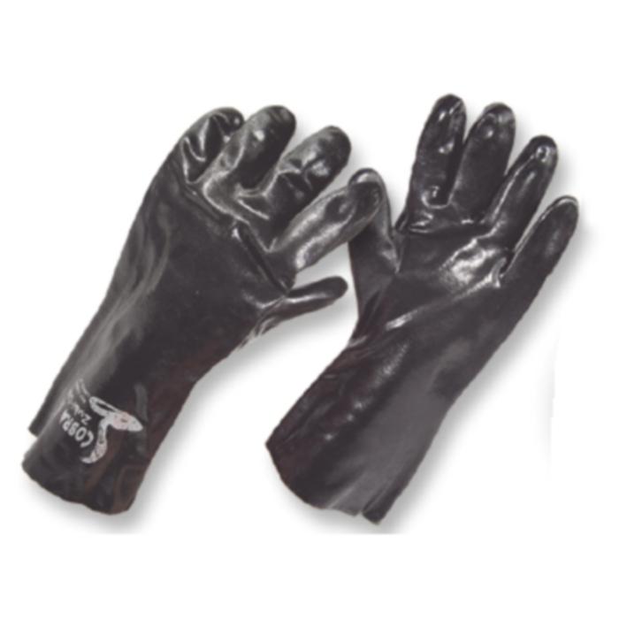 Guantes en Neopreno Negro liso, puño largo, uso industrial • Largo: 14 “Cobra II