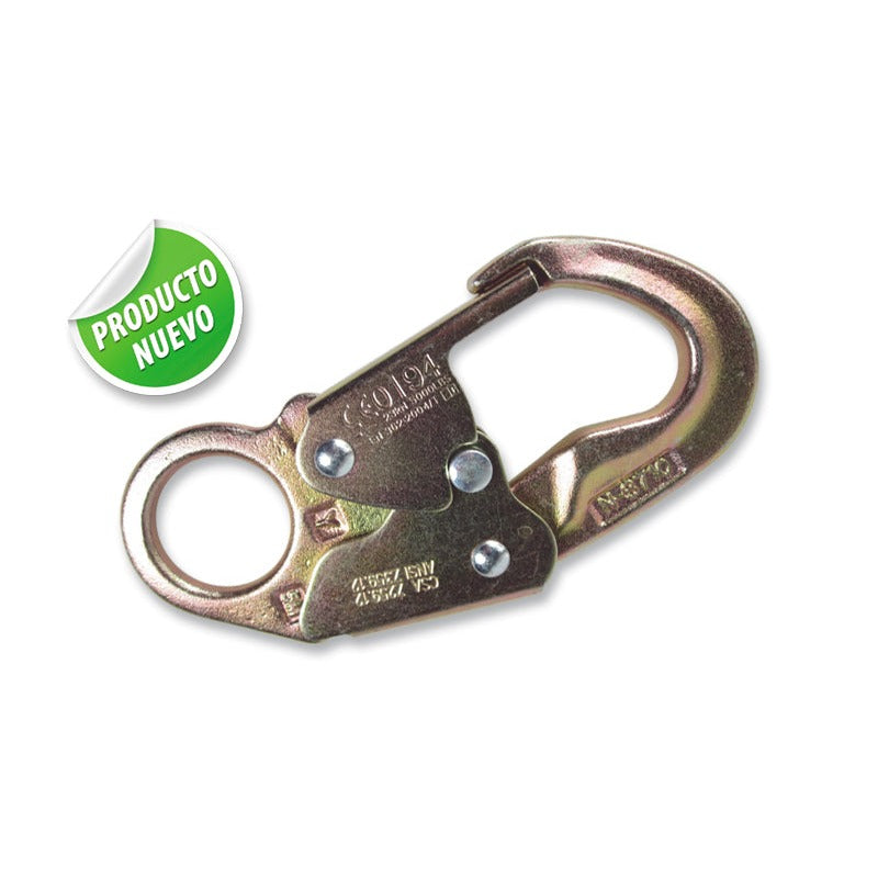 Gancho Fijo de Seguridad Doble Cierre - Pequeño - Apertura: 3/4”, 23kN - 5.000lb