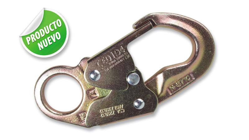 Gancho Fijo de Seguridad Doble Cierre - Pequeño - Apertura: 3/4”, 23kN - 5.000lb