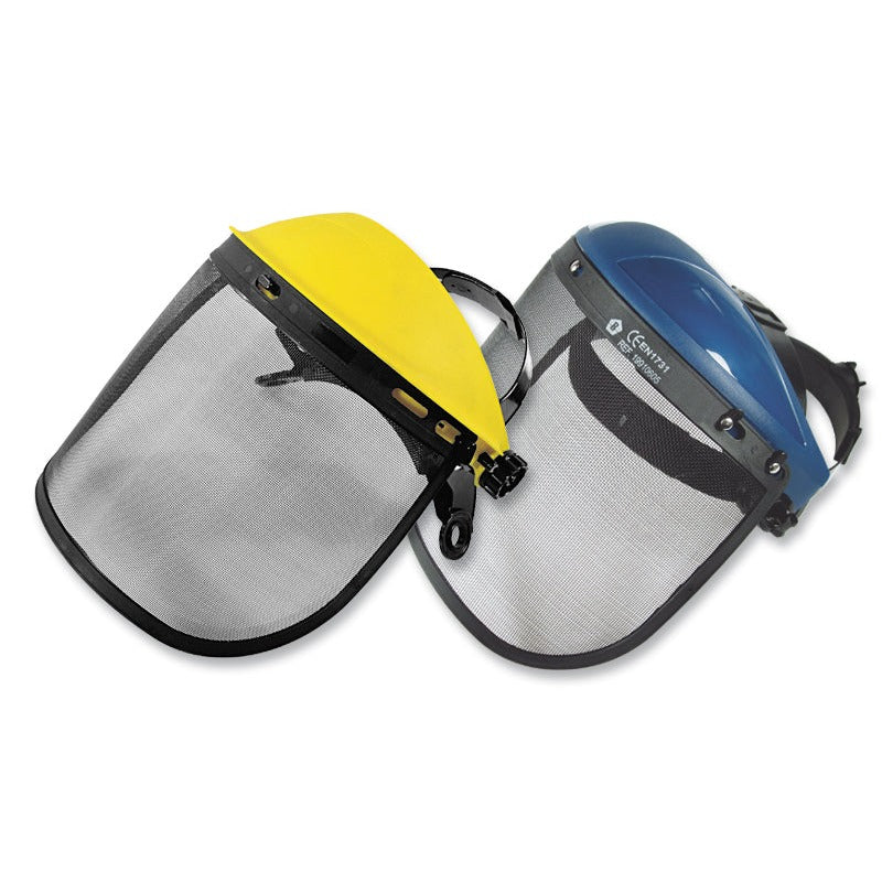 Careta de Protección Facial con Malla Metálica • Soporte ajustable, con ratchet.