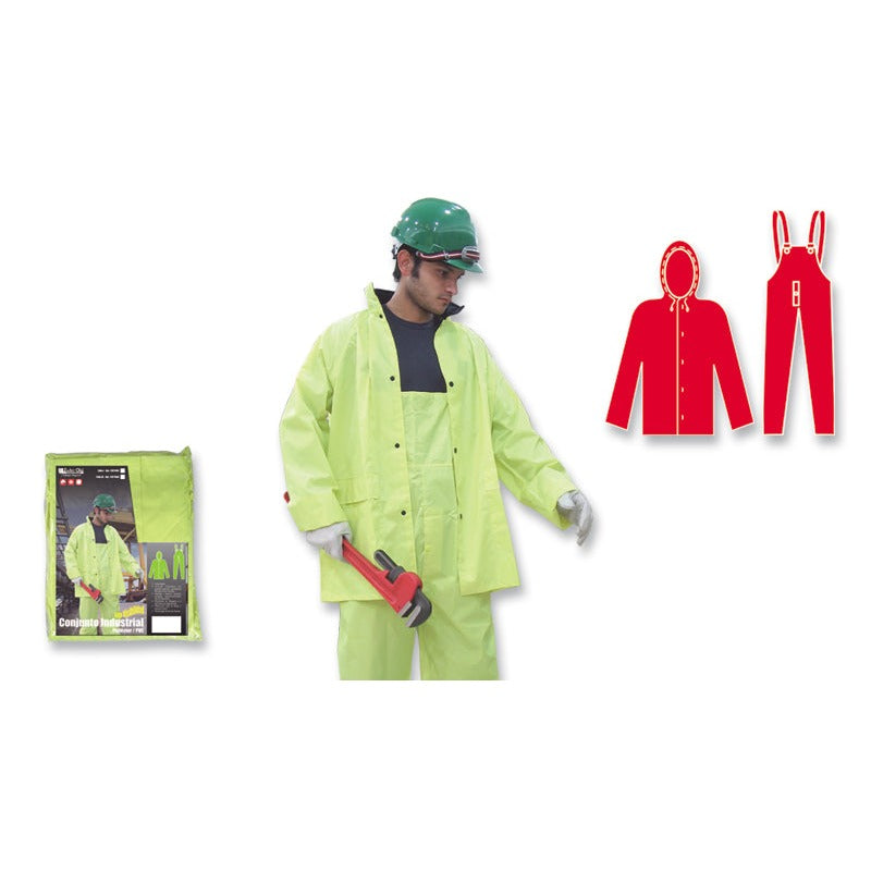 Conjunto Industrial • Pantalón de Babero • Poliéster/PVC • Neón