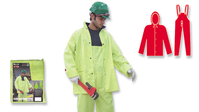 Conjunto Industrial • Pantalón de Babero • Poliéster/PVC • Neón