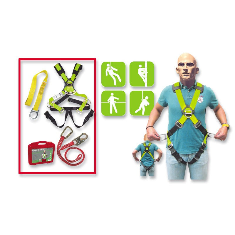 Arnés de Seguridad • Multipropósito, 4 anillos, con Slinga de 1.8mt. de largo