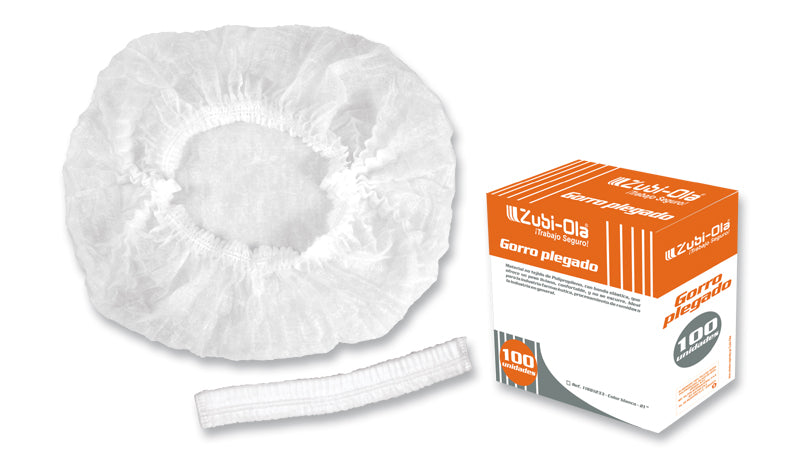 Gorro Plegado, Color Blanco, 21” • Caja x 100 unidades