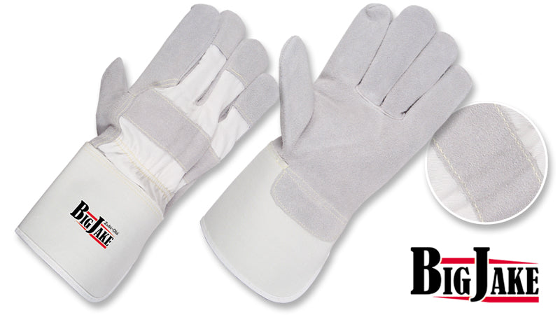 Guantes Industriales en Cuero y Tela, Puño Largo, Cosidos con Kevlar® •“BigJake”