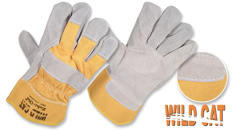 Guantes Industriales en Carnaza y tela • “Wild Cat”