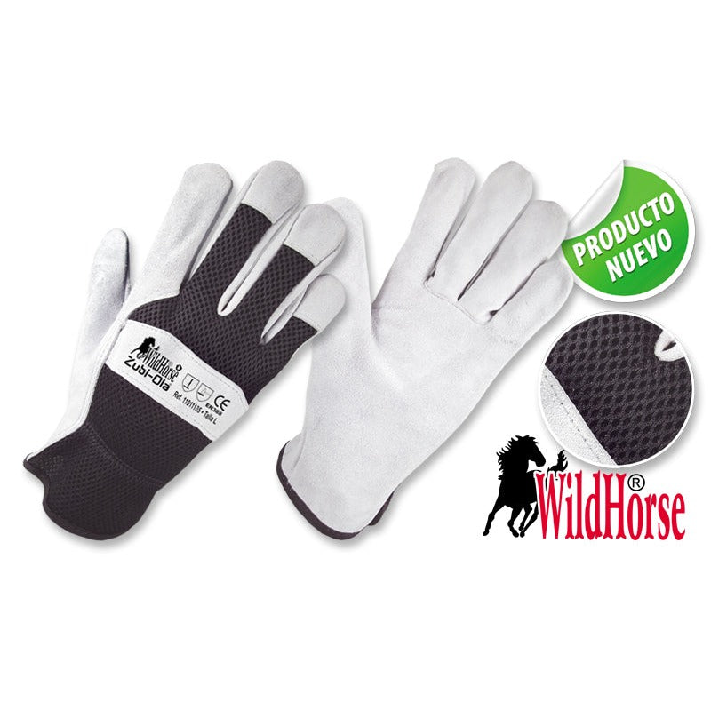 Guantes de Carnaza y Tela Sintética • “WildHorse”