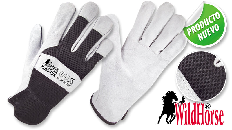 Guantes de Carnaza y Tela Sintética • “WildHorse”