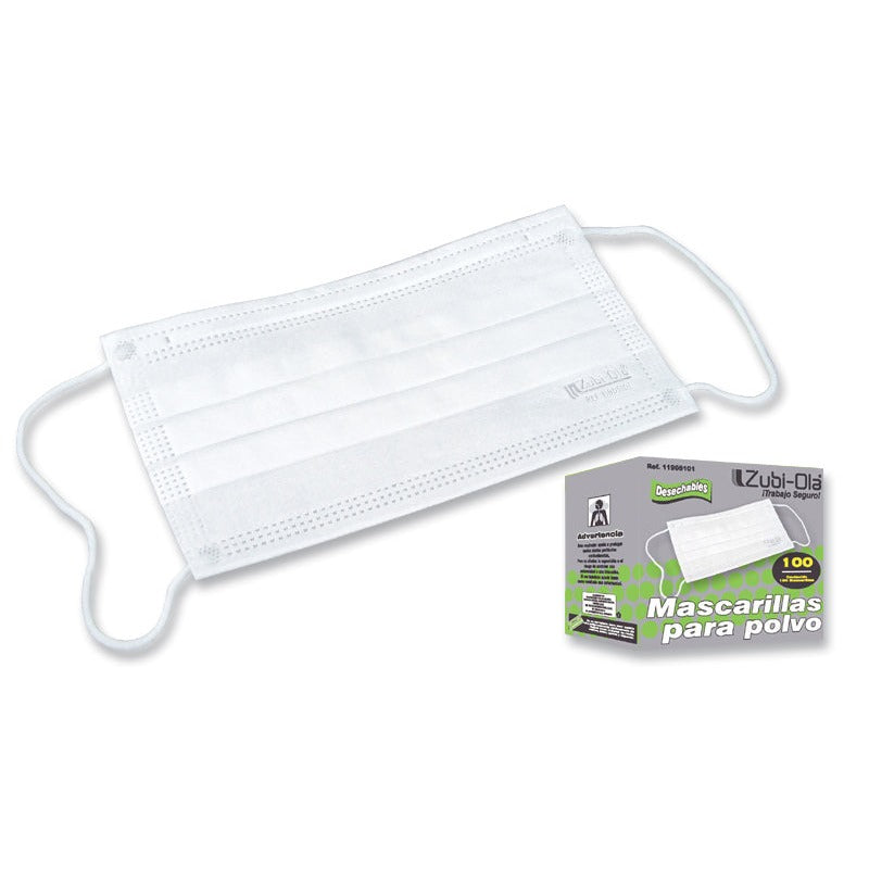 Mascarilla para polvo Rectangular • Desechable x100 Unidades