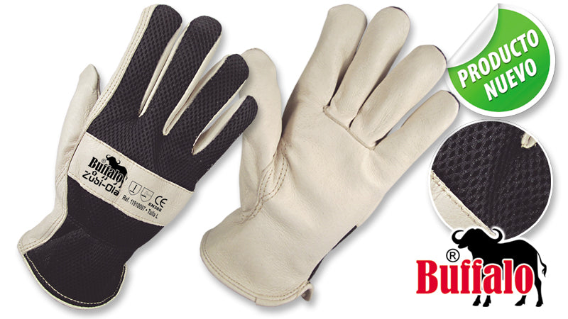Guantes de Cuero de Cerdo y Tela Sintética • “Buffalo”
