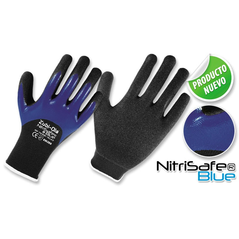 Guantes Poliéster recubiertos en Nitrilo •  DOBLE DIP • “NitriSafe”
