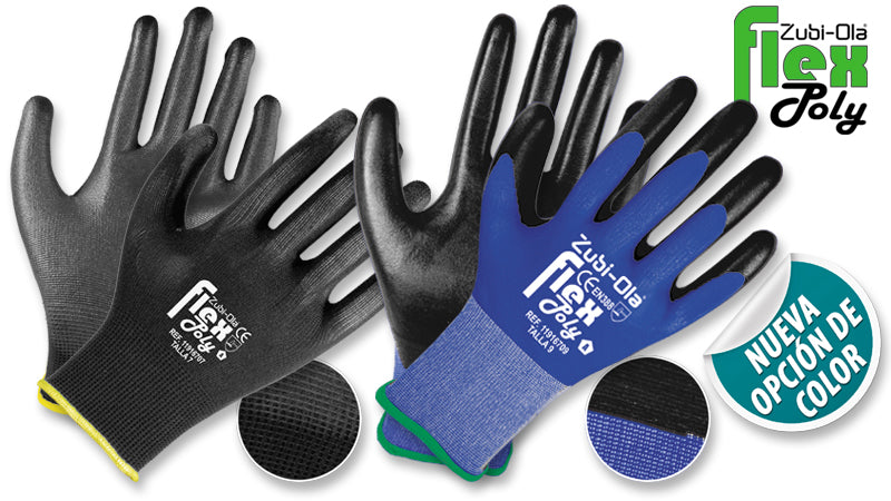 Guantes Poliéster, recubiertos en Poliuretano • DIP NORMAL • “FlexPoly”