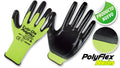 Guantes Poliéster recubiertos en Nitrilo • DIP NORMAL • “PolyFlex Neón”