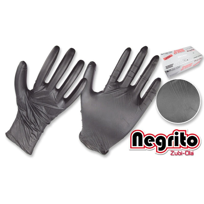 Guantes de Nitrilo Negro • MULTIUSOS • Caja x 100 unidades • “Negrito”
