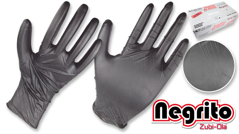 Guantes de Nitrilo Negro • MULTIUSOS • Caja x 100 unidades • “Negrito”