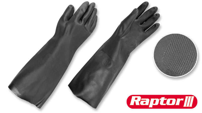 Guantes de Neopreno Negro • Interior con flock • 28 mil • “Raptor III”