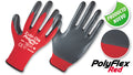 Guantes Poliéster recubiertos en Nitrilo • DIP NORMAL • “PolyFlex Red”