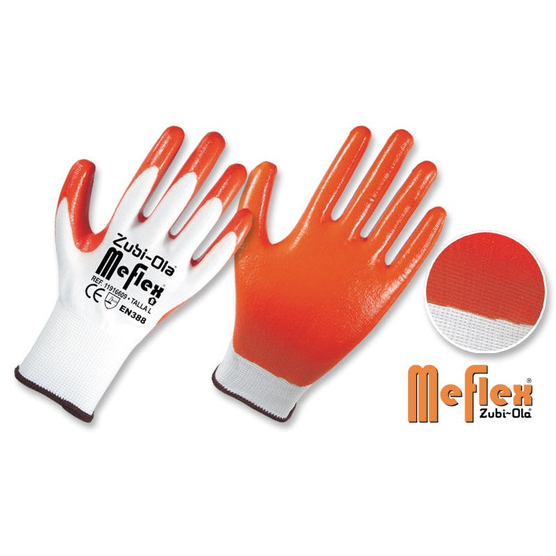 Guantes Nylon recubiertos en Nitrilo • DIP NORMAL • “Meflex”