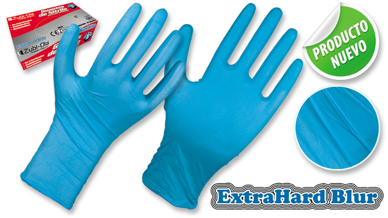 Guantes Nitrilo Azul • Usos Generales • 12 MILS • Caja x 50 un.• “ExtraHardBlur”