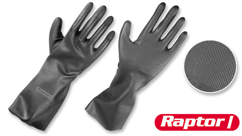 Guantes de Neopreno • Interior con flock • Largo: 13” • 20 mil • “Raptor I”