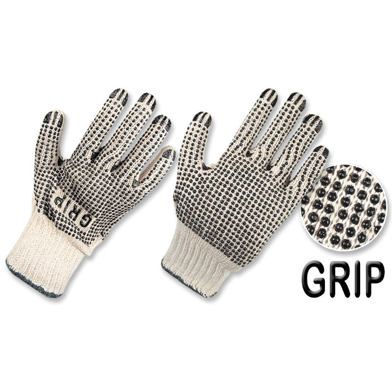 Guantes Hilaza Algodón/Poliéster con Puntos PVC • 2 Caras • “Grip”