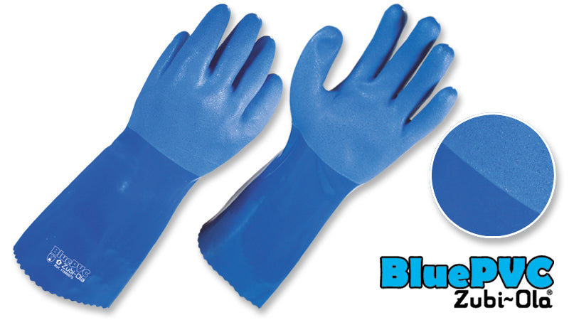 Guantes Semicorrugados • Uso Industrial • 13” (33.02cm) • “Blue PVC”