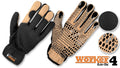 Guantes Industriales en Tela y Cuero Sintético • Antideslizante • “Worker4”