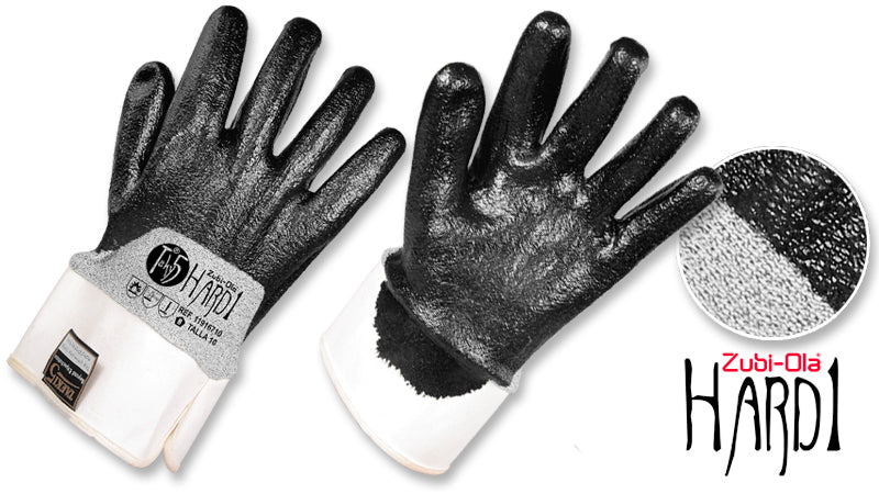 Guantes en Fibra Taeki5®, recubiertos con Nitrilo HCT • 3/4 DIP • “Hard1”