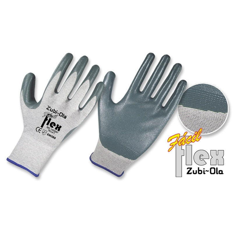 Guantes Nylon, recubiertos en Nitrilo • DIP NORMAL •“Fácil Flex”