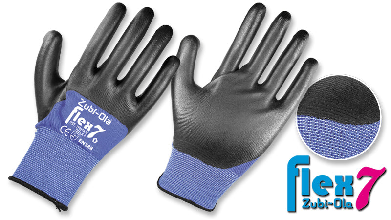 Guantes Nylon, recubiertos en Nitrilo, 3/4 DIP • “Flex7”