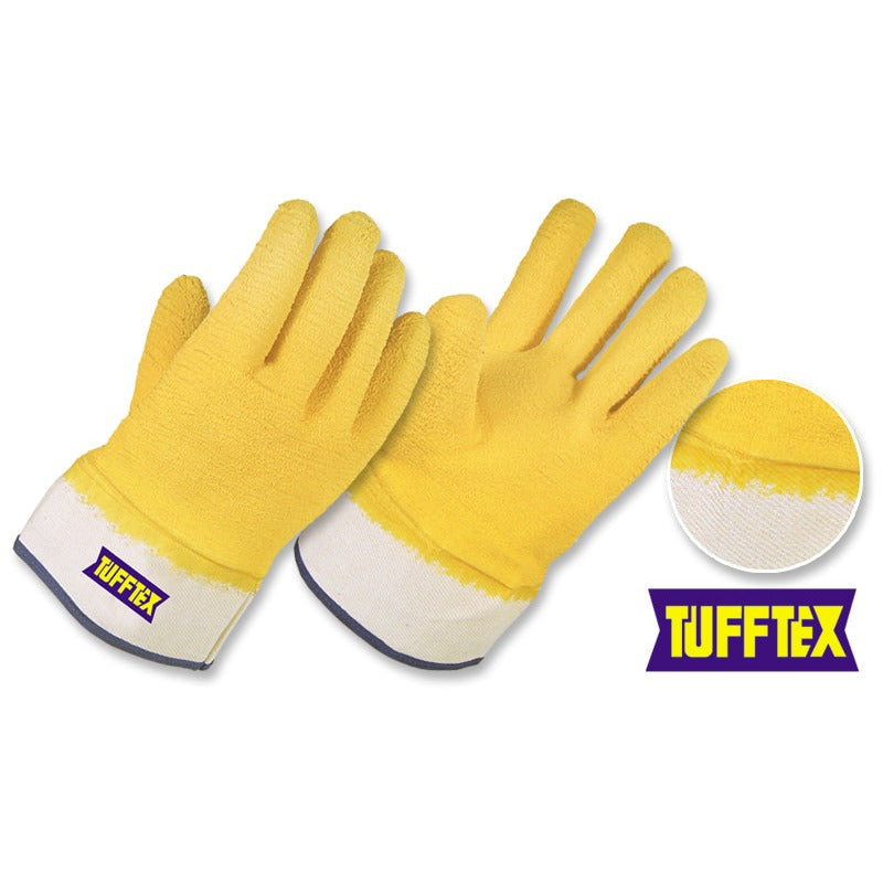 Guantes Lona recubiertos con Látex Natural Rugoso • Puño abierto • “Tufftex”