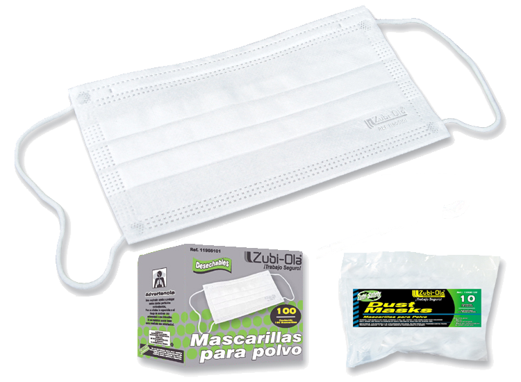 Mascarilla para polvo Rectangular • Desechable x100 Unidades
