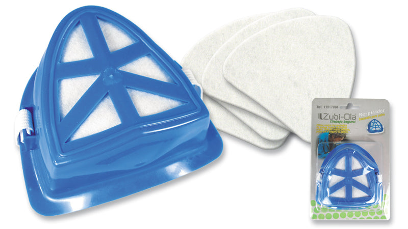 Respirador Reusable para polvo no tóxico • Incluye 5 repuestos