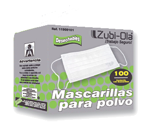Mascarilla para polvo Rectangular • Desechable x100 Unidades