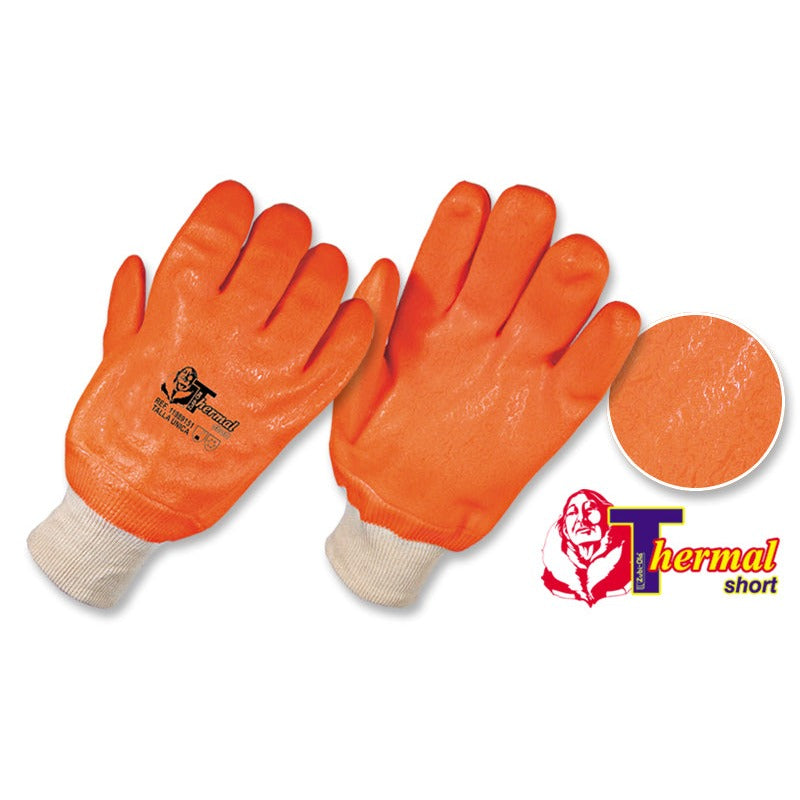 Guantes PVC Utilflex Neón Semicorrugados •Para ambientes fríos• “Thermal Short”