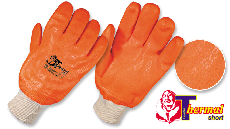 Guantes PVC Utilflex Neón Semicorrugados •Para ambientes fríos• “Thermal Short”