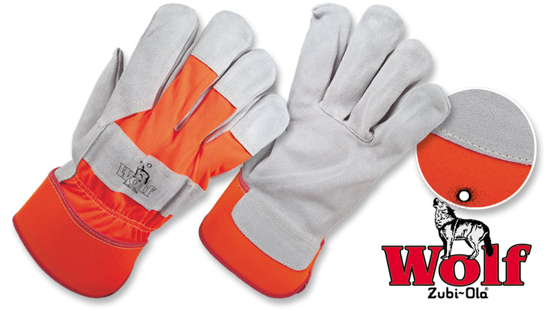 Guantes Industriales en Carnaza y tela • Cosido con Kevlar® • “Wolf”