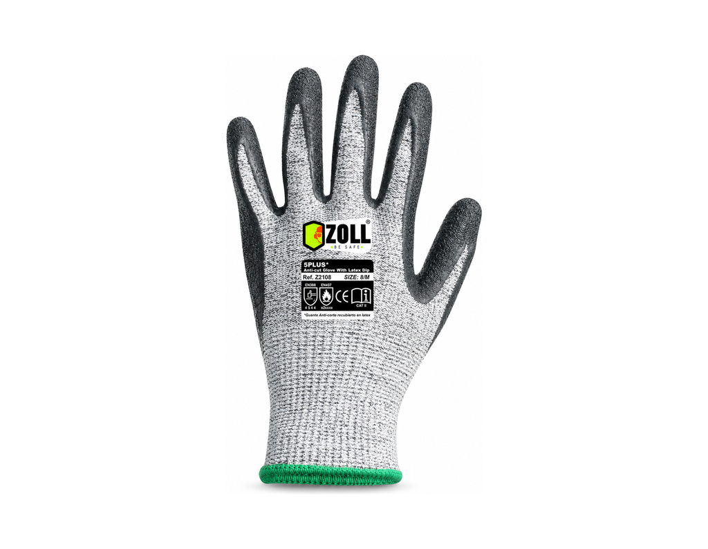 GUANTE FIBRA DYNEEMA® RECUBIERTO EN LATEX CORRUGADO.PROTECCIÓN ANTICORTE NIVEL 5