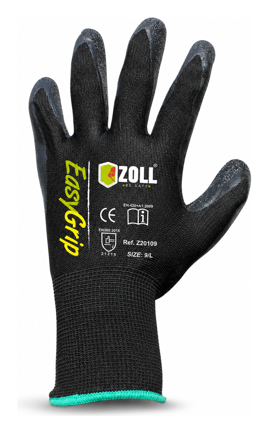 Guante EasyGrip - Poliester Recubierto En Látex Corrugado, Dip Normal