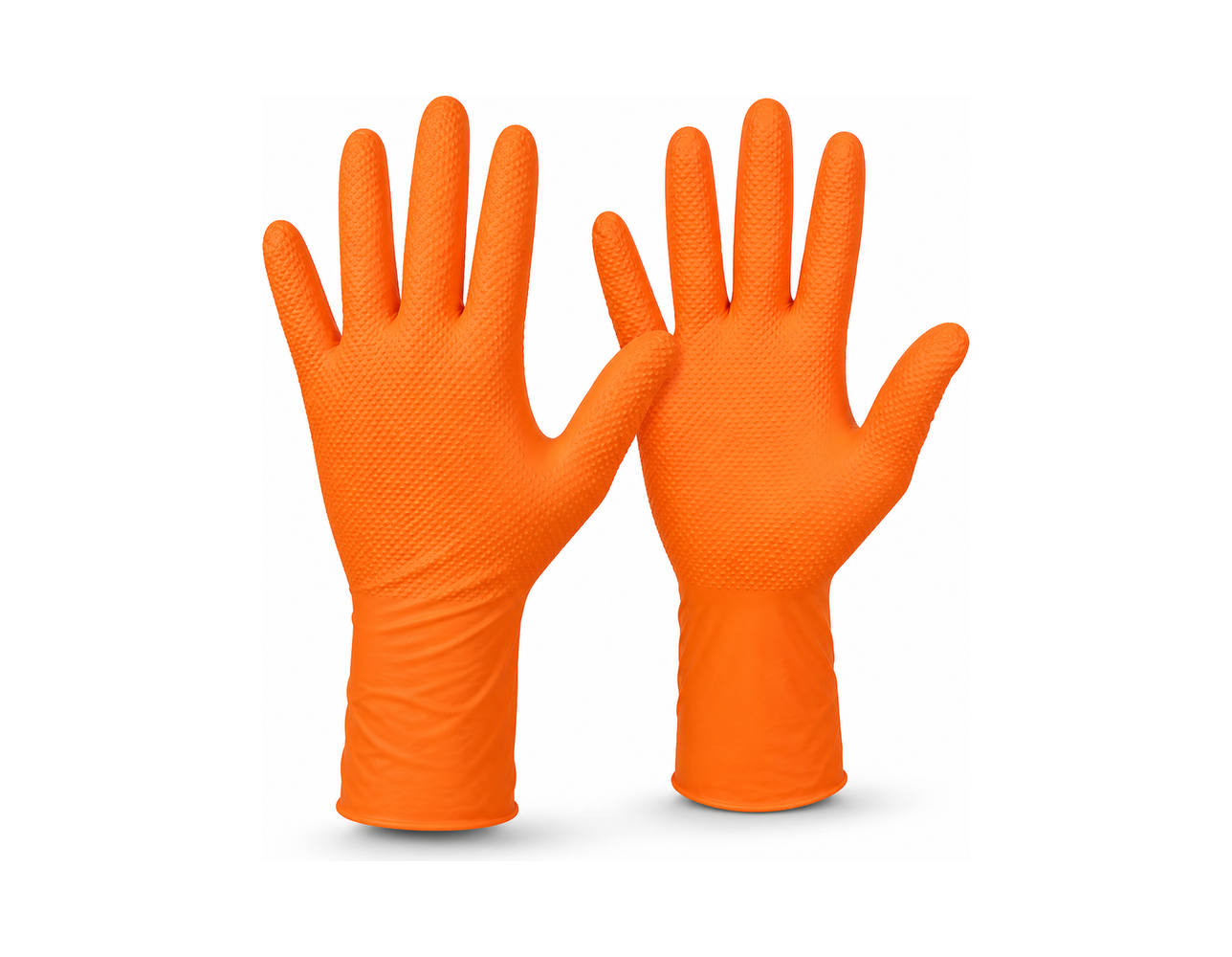 GUANTES DE NITRILO NARANJA PARA USO INDUSTRIAL (8MILLS)
