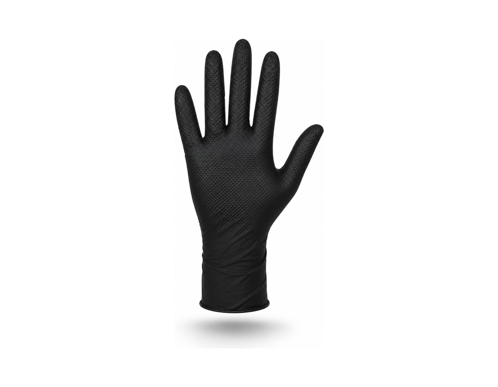 GUANTES DE NITRILO NEGRO PARA USO INDUSTRIAL (7MILLS)