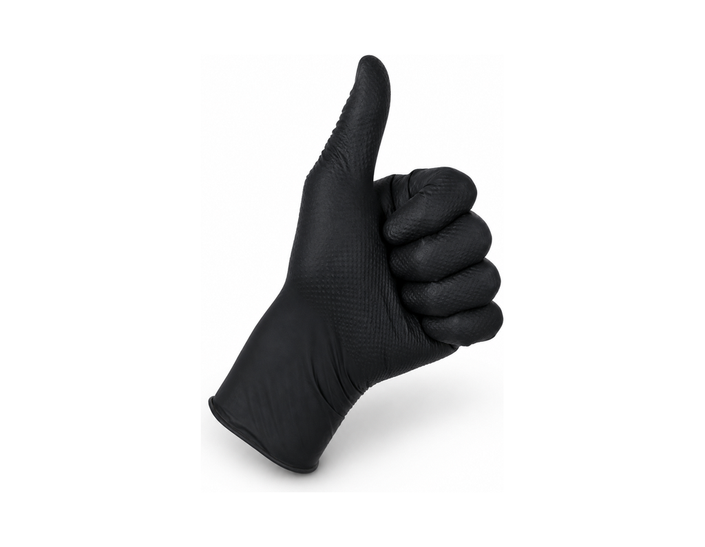 GUANTES DE NITRILO NEGRO PARA USO INDUSTRIAL (7MILLS)