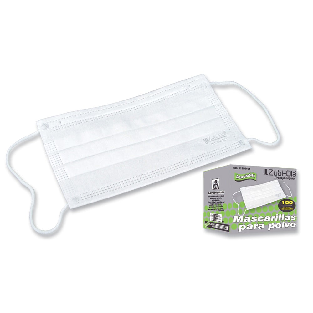 Mascarilla para polvo Rectangular • Desechable x100 Unidades