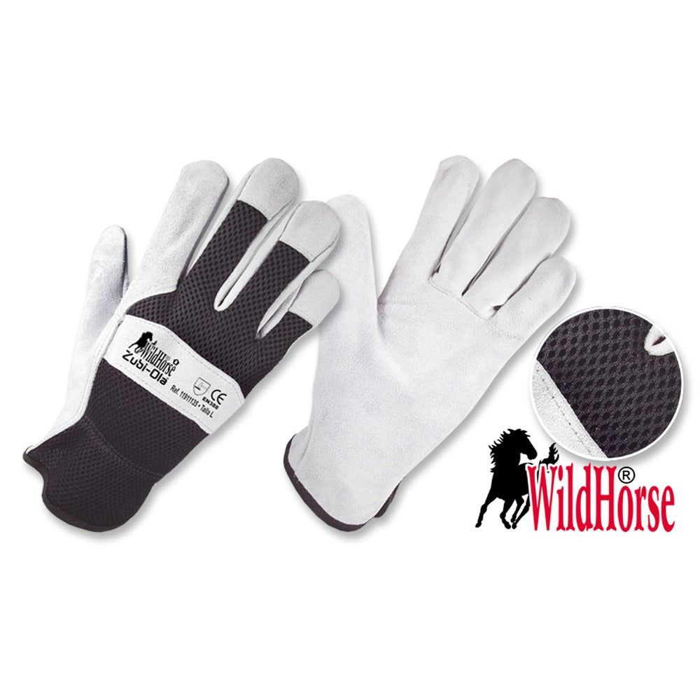 Guantes de Carnaza y Tela Sintética • “WildHorse”