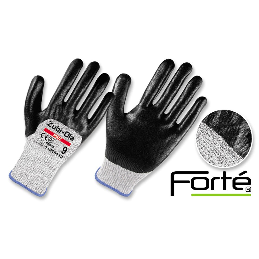 Guantes Fibra HPPE, recubiertos en Nitrilo • 3/4 DIP • Nivel 5 • “Forté”
